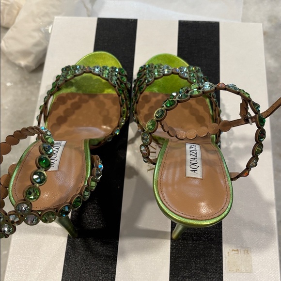 BNIB Aquazzura tequila sandal 105mm-size 40- LIME - Picture 9 of 13